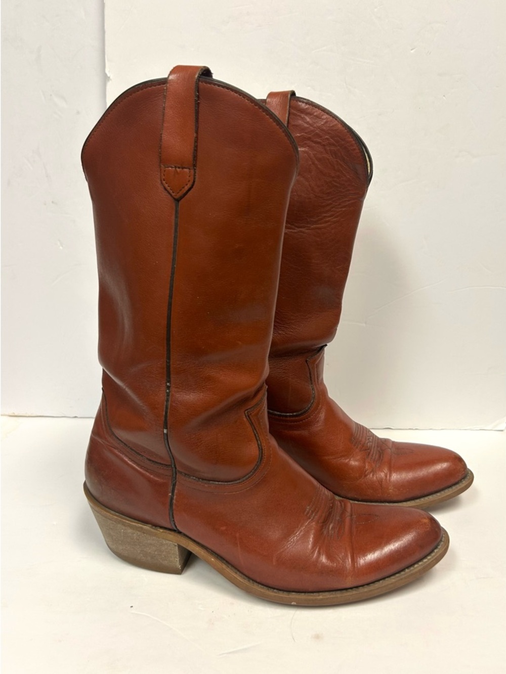 Vintage Frye Boots Women 10.5 Red Pointed Toe 80s Festival USA Western Cowboy - Picture 11 of 16